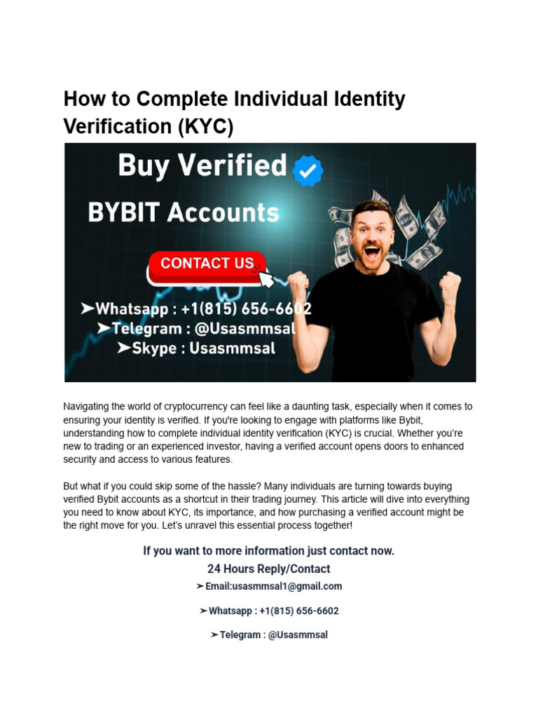 How To Complete Individual Identity Verification (KYC) | PDF | Identity  Document | Regulatory Compliance