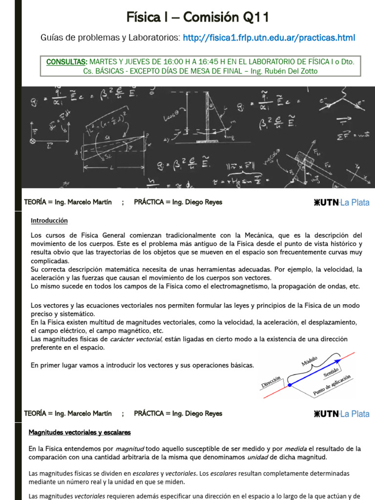 0 - Intro - Magnitudes Vectoriales y Escalares | PDF | Vector ...