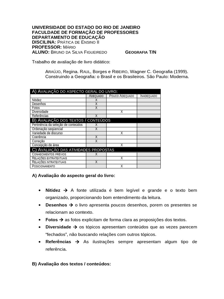 Avaliação do Livro Didático de Geografia | PDF | Livros | Geografia