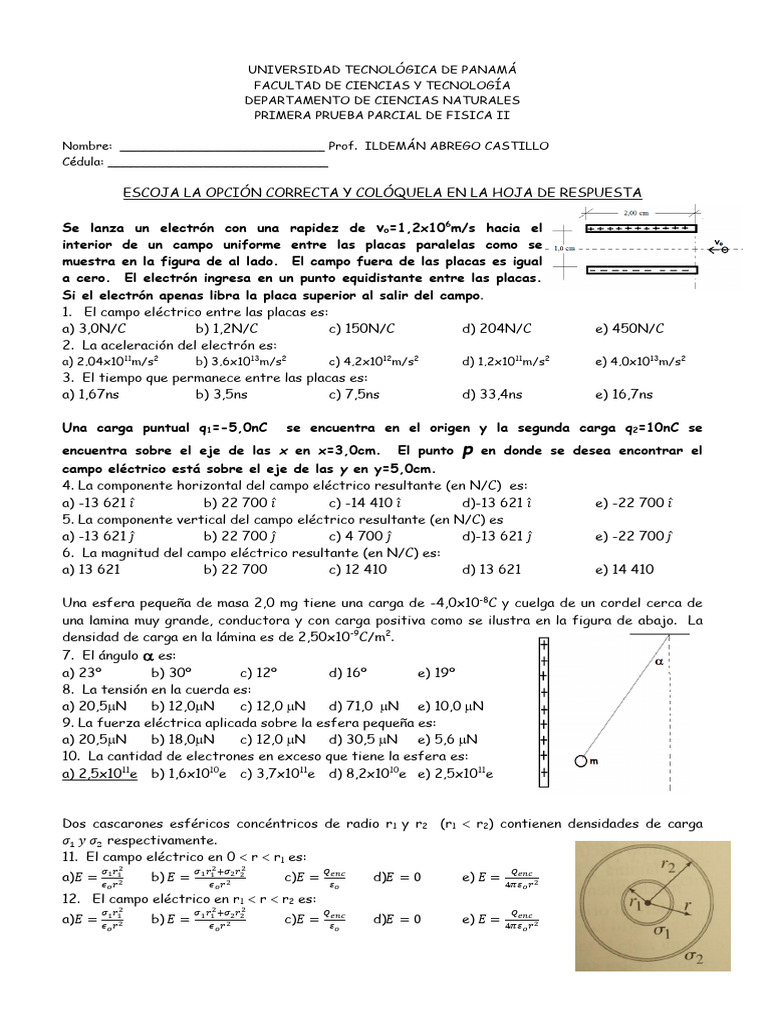Primer Parcial de Fisica 2 | PDF | Fenomeno fisico | Cantidades fisicas