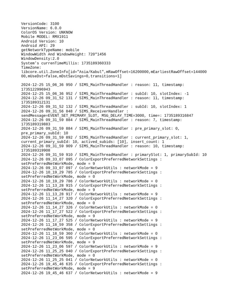 Mobile Network Settings Log Data | PDF | Embedded Linux Distributions ...