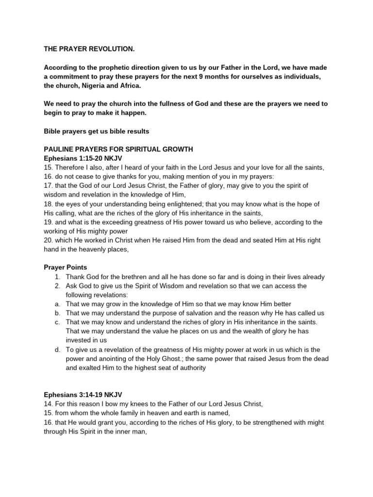 Prayer Points for Kingdom Advancement | PDF | Prayer | Glory (Religion)