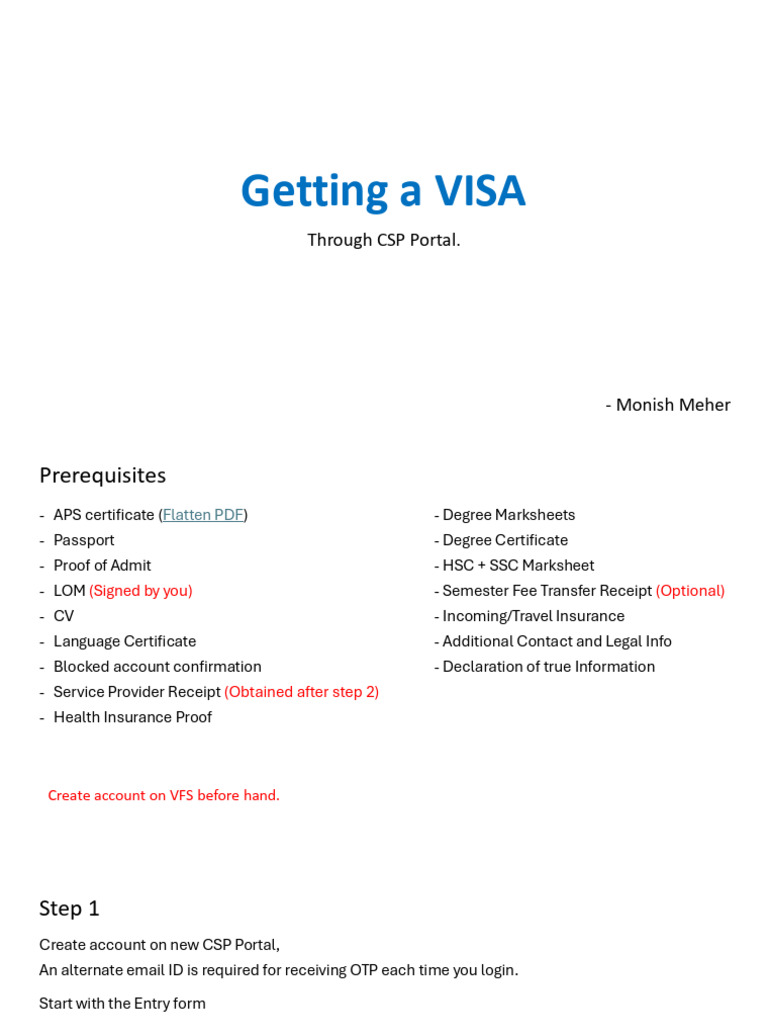 CSP Portal Visa Application Guide | PDF | Travel Visa