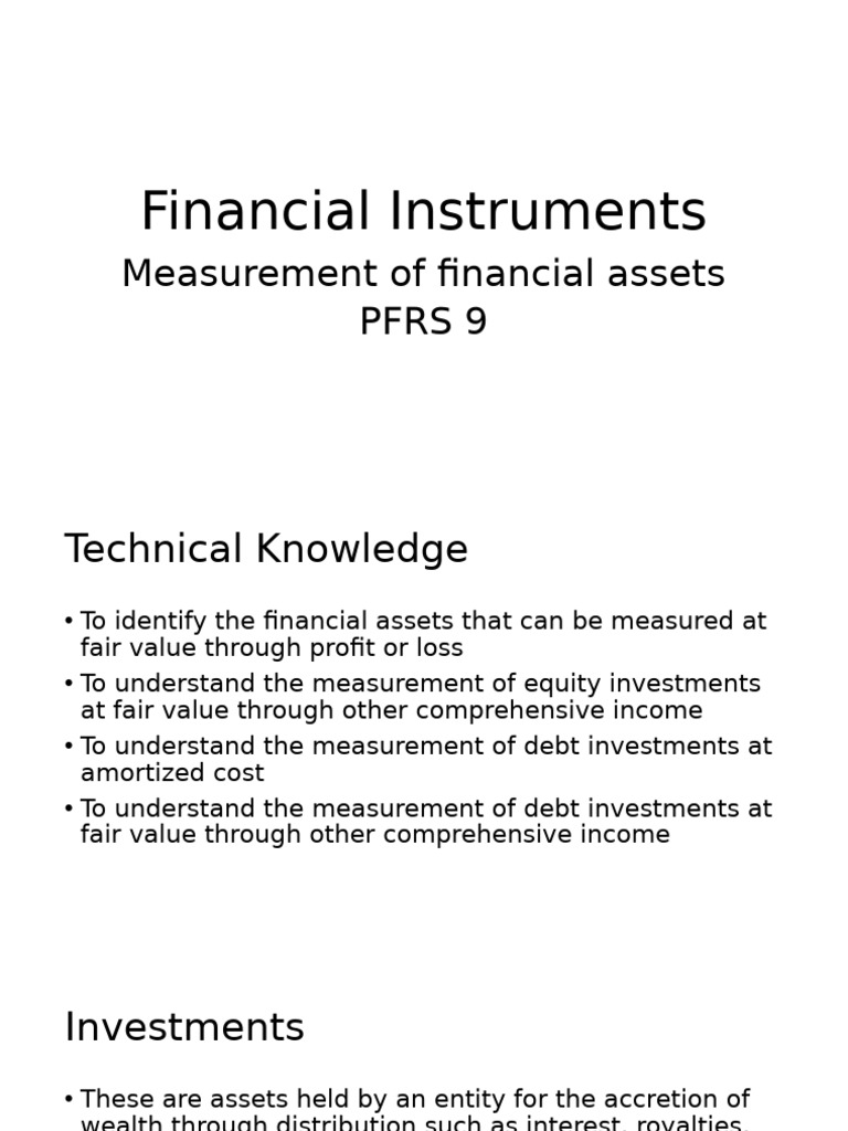 Financial Instruments: Asset Measurement Guide | PDF | Stocks | Fair Value