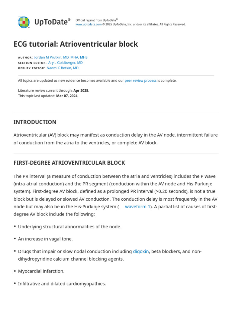 Atrioventricular Block ECG Tutorial | PDF | Electrocardiography | Heart