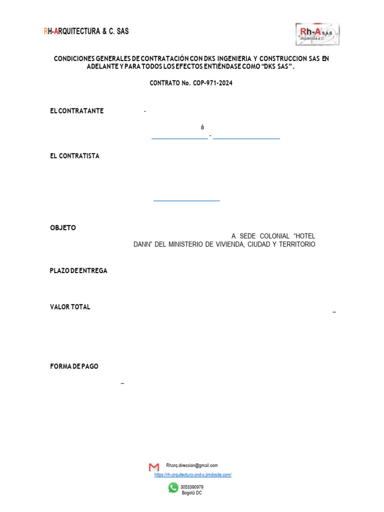 Ejemplo de Subcontrato DKS SAS | PDF | Derecho laboral | Póliza de seguros