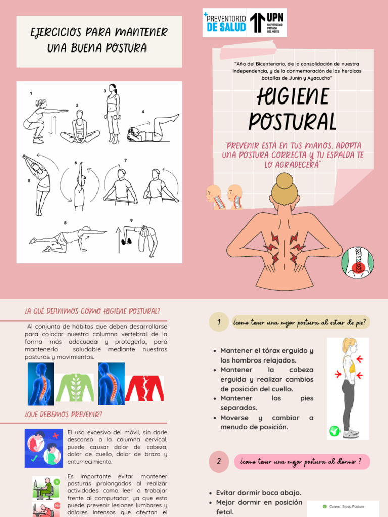 Higiene Postural: Mejora tu Salud Espinal | PDF | Dolor lumbar ...