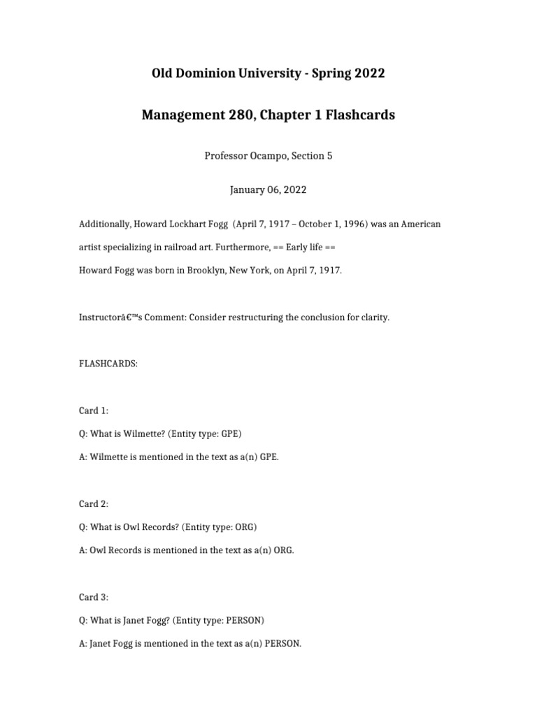 Management 280 Chapter 1 Flashcards | PDF
