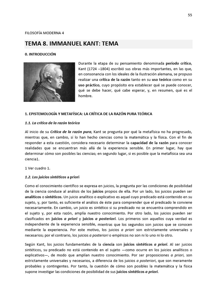 Crítica de la razón en Kant | PDF | A priori y a posteriori | Immanuel Kant