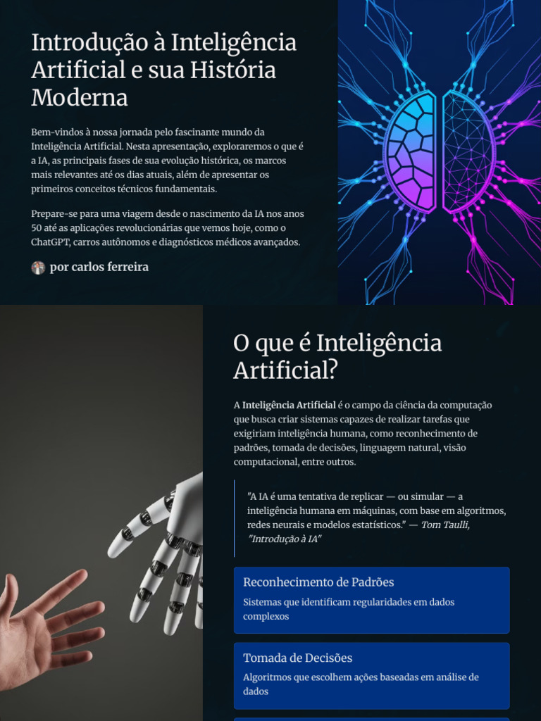 Introducao A Inteligencia Artificial e Sua Historia Moderna | PDF