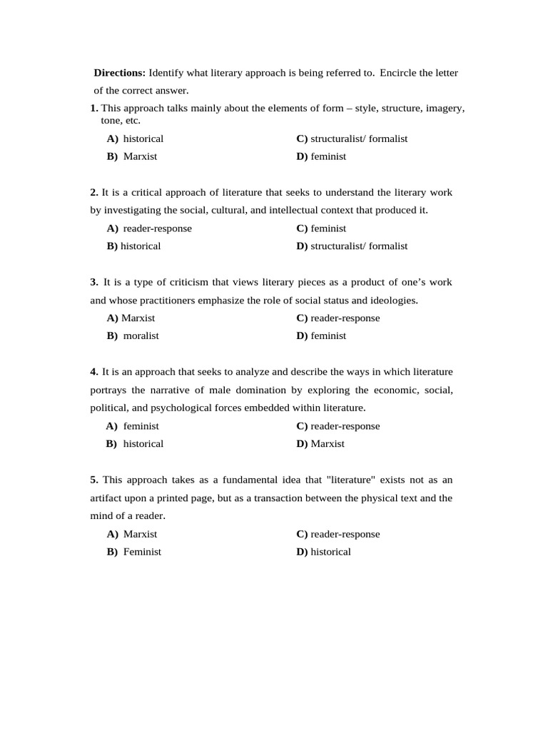 Critical Approches Activity | PDF