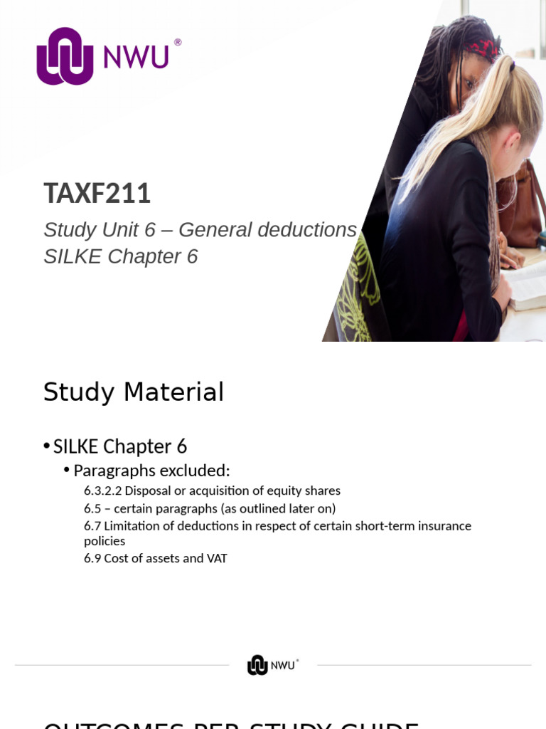 Study+Unit+6+ +General+Deductions+2024 | PDF | Expense | Tax Deduction