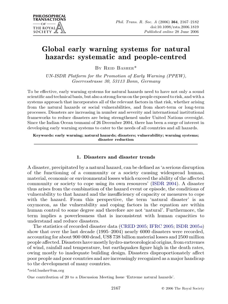 People-Centered Early Warning Systems | PDF | Hazards | Natural Disasters