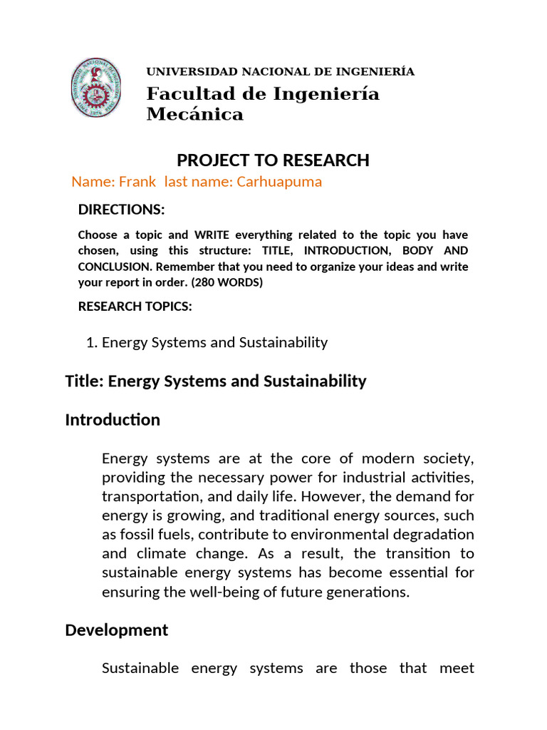 Sustainable Energy Systems Overview | PDF | Sustainable Energy | Energy ...