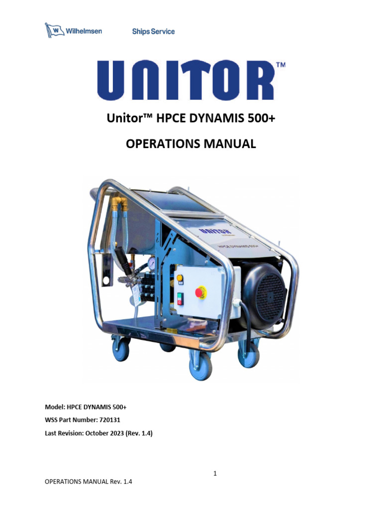 Unitor HPCE Dynamis 500+ Manual | PDF | Pump | Valve