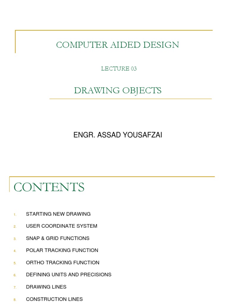 Computer Aided Design: Engr. Assad Yousafzai | PDF | Geometry ...