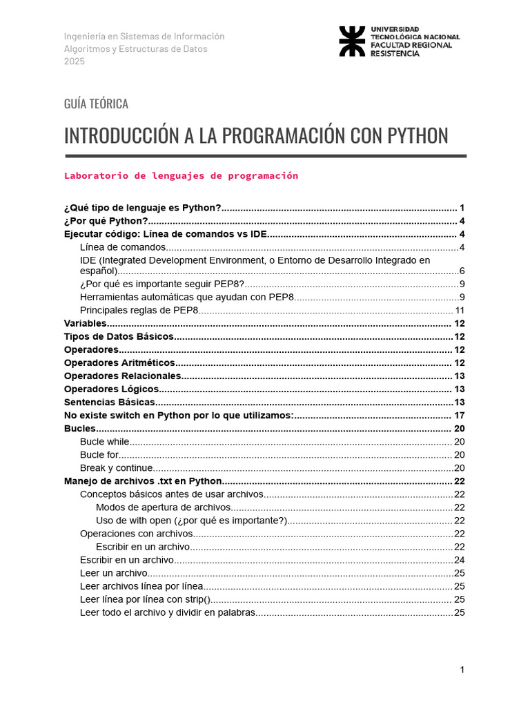 ? Guía Teórica - Introducción A La Programación Con Python | PDF ...