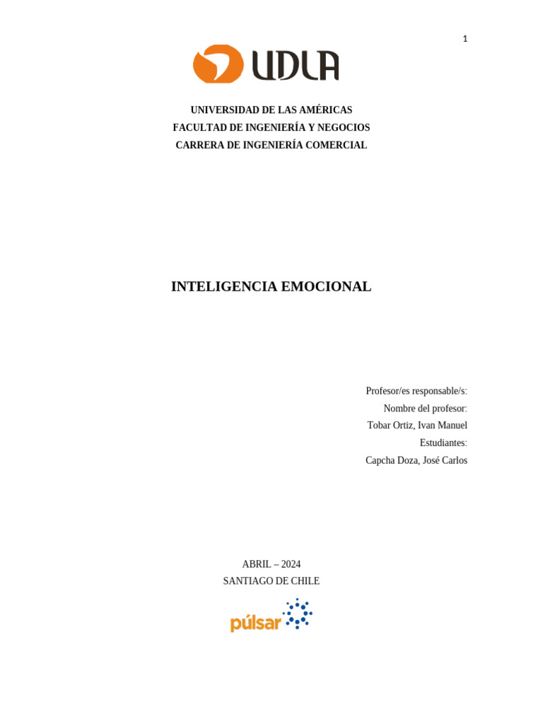 Ejercicio de Inteligencia Emocional 2024 | PDF | Las emociones ...