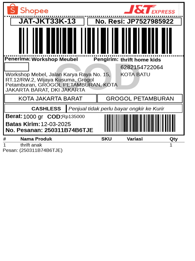 Label Pengiriman | PDF