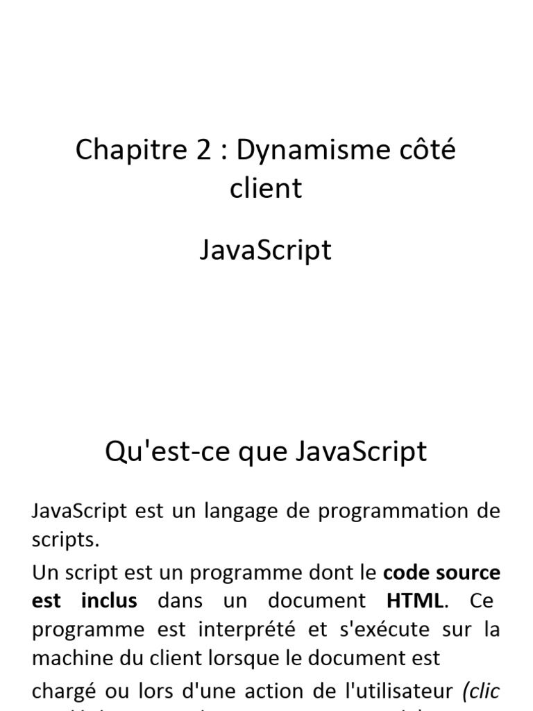 Introduction à JavaScript et ses fonctions | PDF | JavaScript | Java ...
