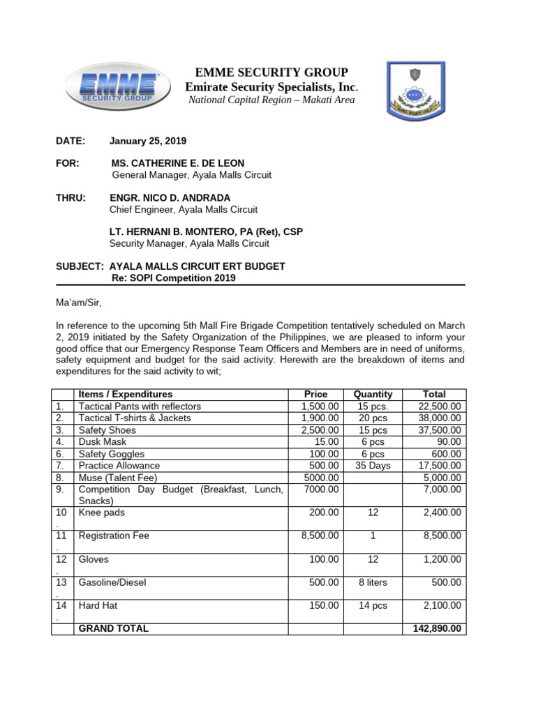 AMC SOPI Budget Breakdown 2019 | PDF