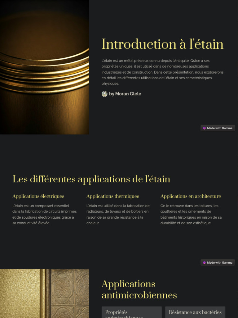 Propriétés et applications de l'étain | PDF | Étain | Métaux