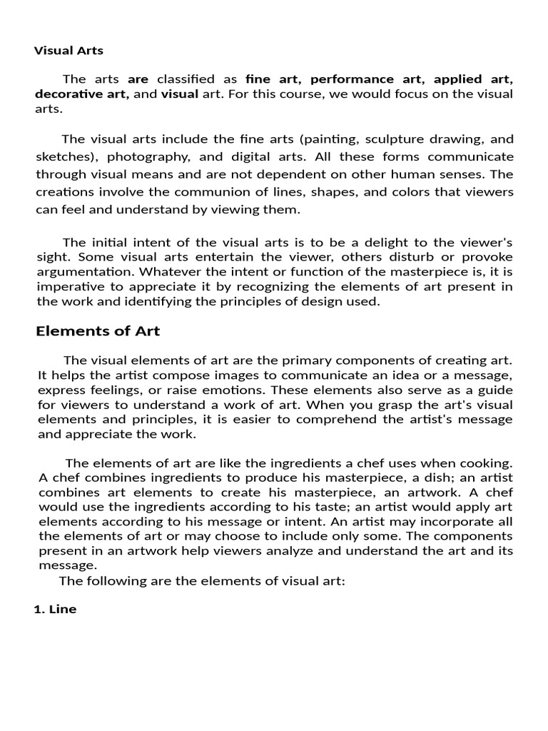 Understanding Visual Arts Elements | PDF | Shape | Color