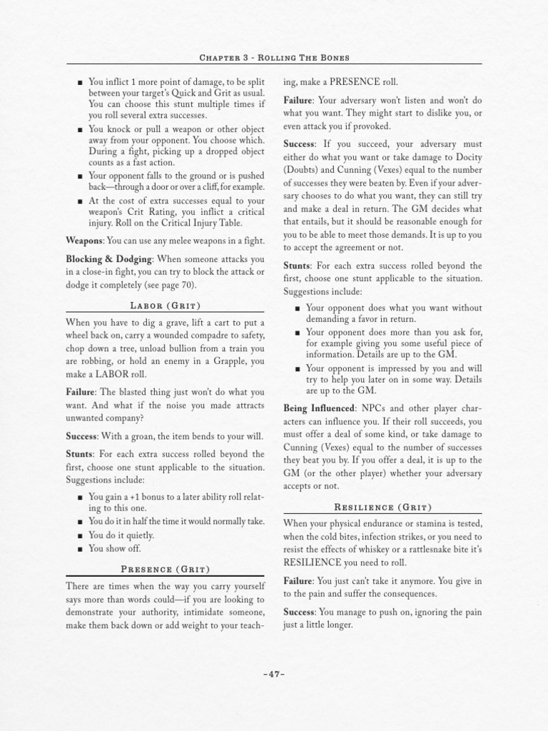 Page From Tales - of - The - Old - West - Core - Rules | PDF