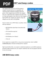 BIOS POST Beep Codes Explained | PDF | Bios | Random Access Memory