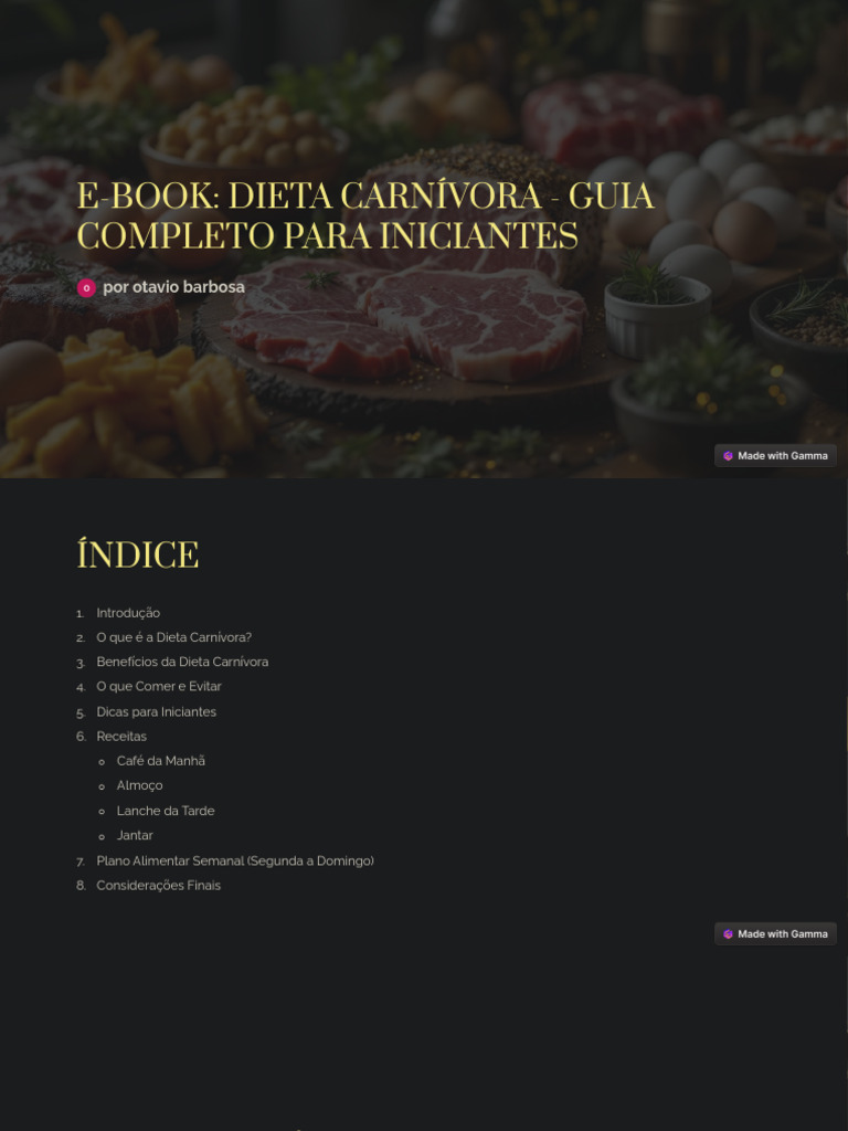 Guia Completo da Dieta Carnívora | PDF | Culinária | Alimentos