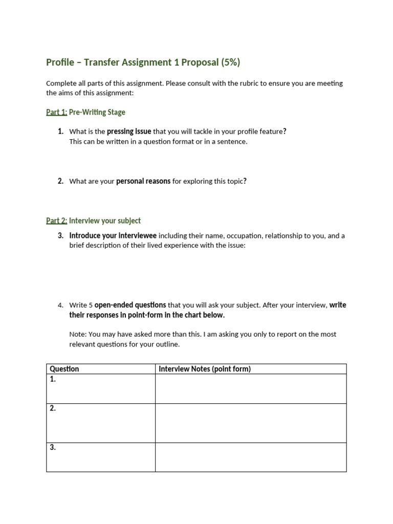 TO DOWNLOAD - COMM2000 Proposal For Transfer Assignment 1 - Profile F24 ...