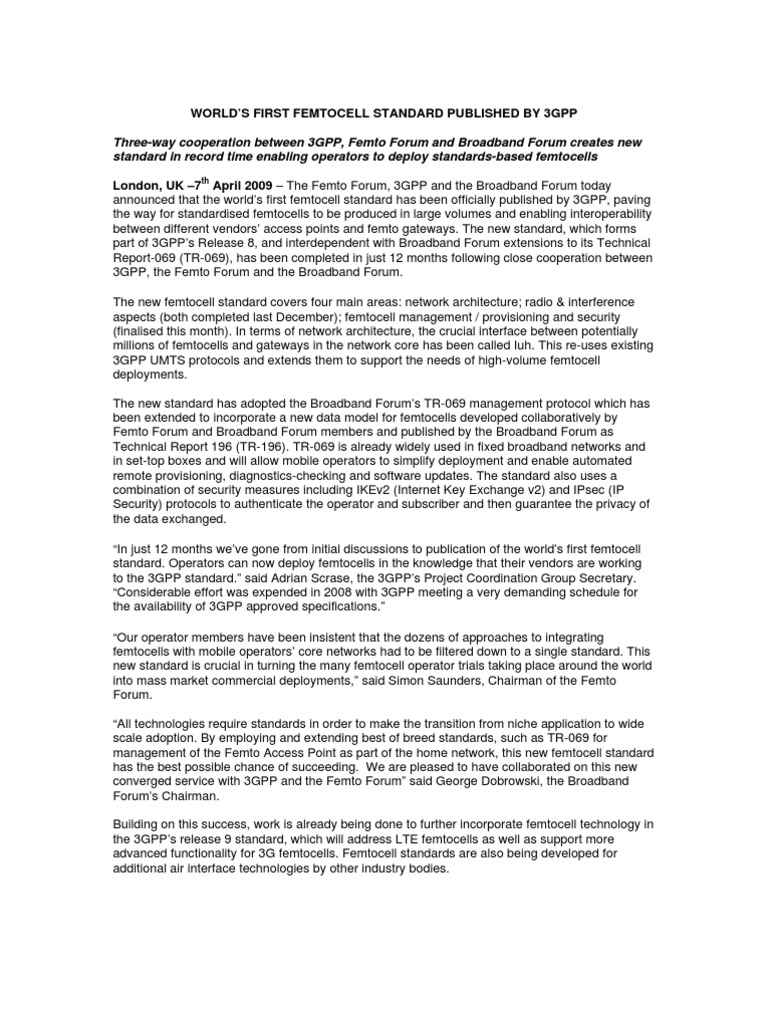 Femtocell PDF 3 Gpp Computer Networking