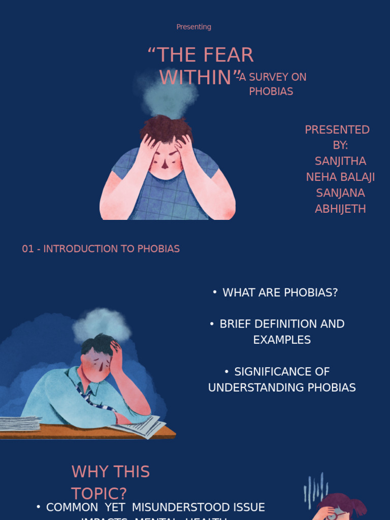 Blue and Pink Mental Health Illustrated Presentation | PDF | Phobia | Fear