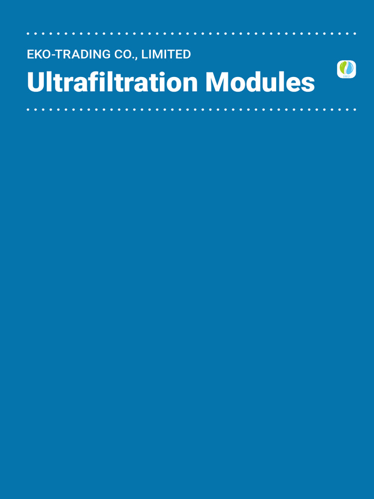 Cat Eko Industrial Ultrafiltration Modules 12 3 S | PDF | Membrane ...