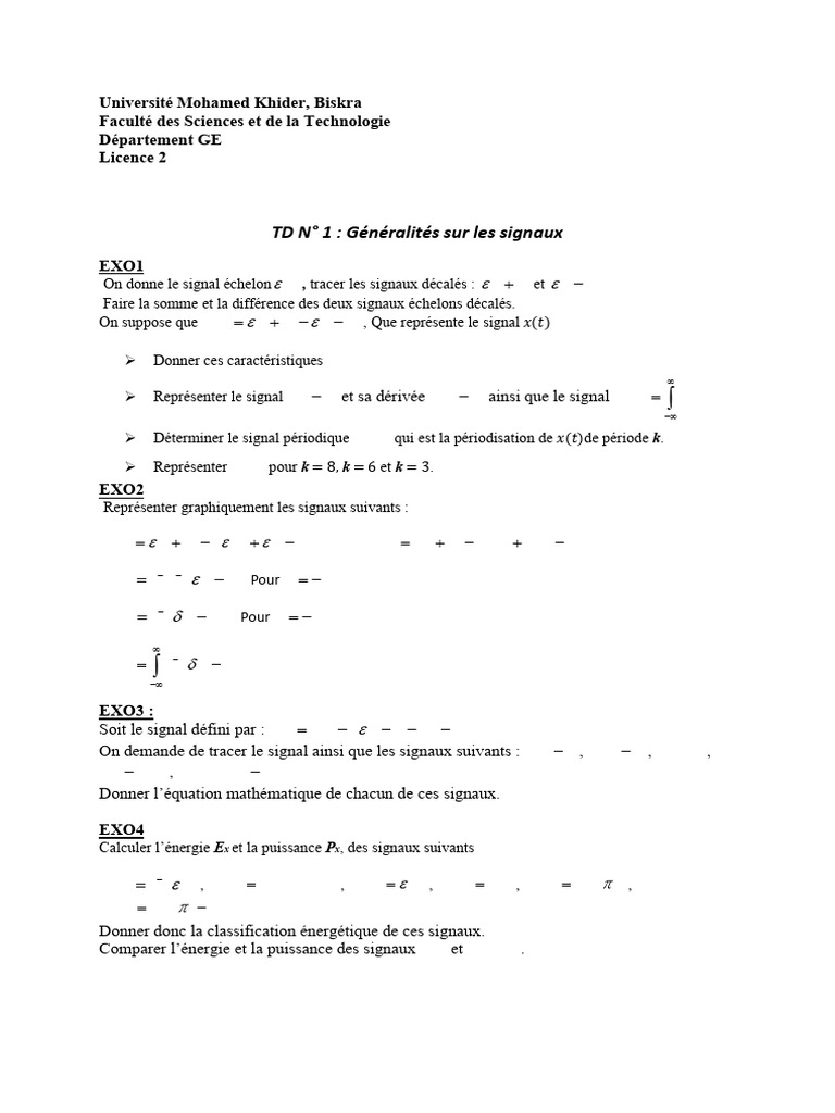 Généralités sur les signaux échelons et périodiques | PDF