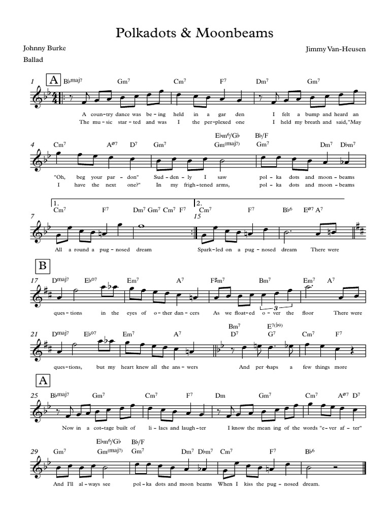 Polkadots and Moonbeams Lyrics | PDF