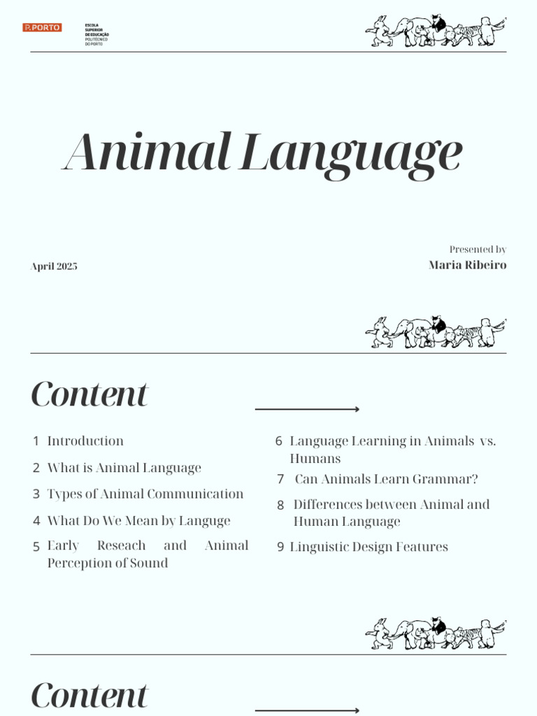 Human vs Animal Language Differences | PDF | Communication | Language ...