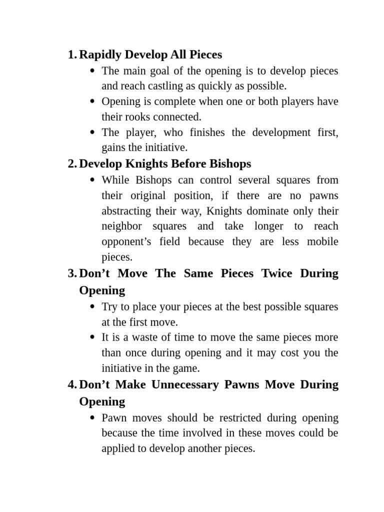Rapidly Develop All Pieces | PDF | Chess Theory | Traditional Board Games
