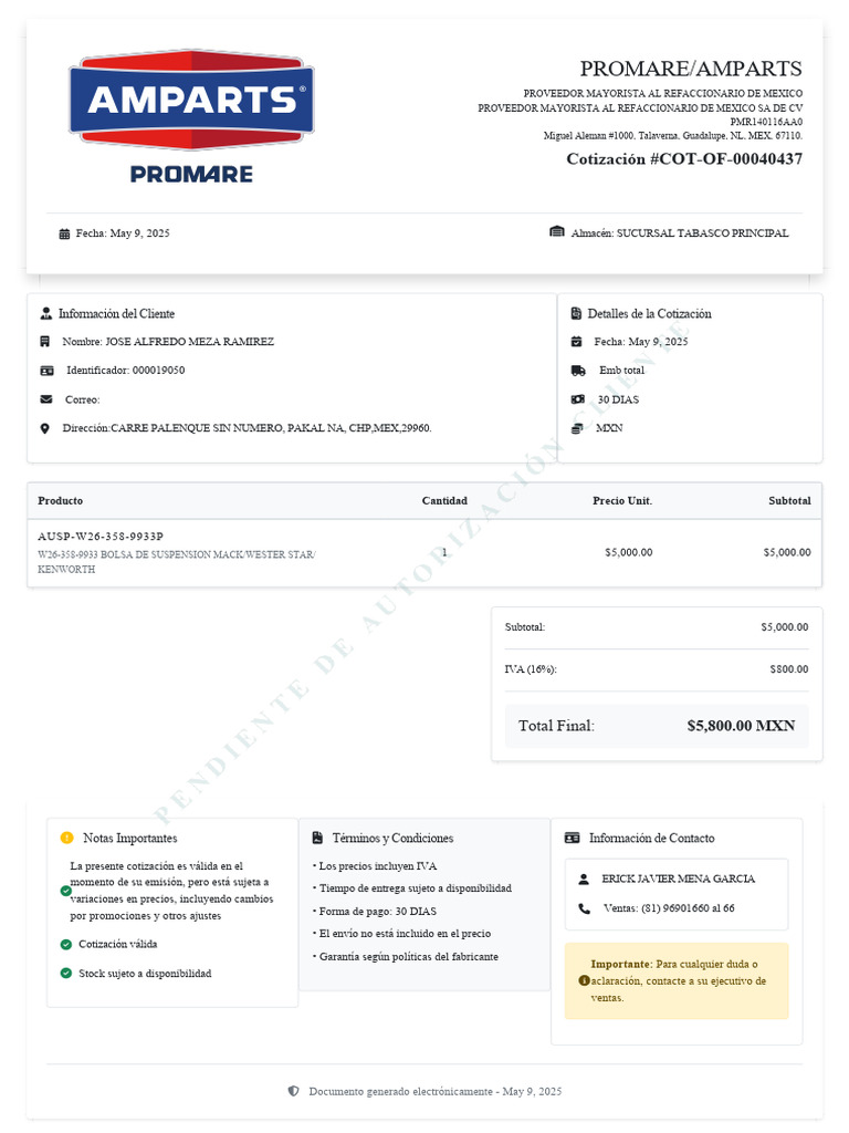 Bolsa KW Delantera 9933 Firestone | PDF
