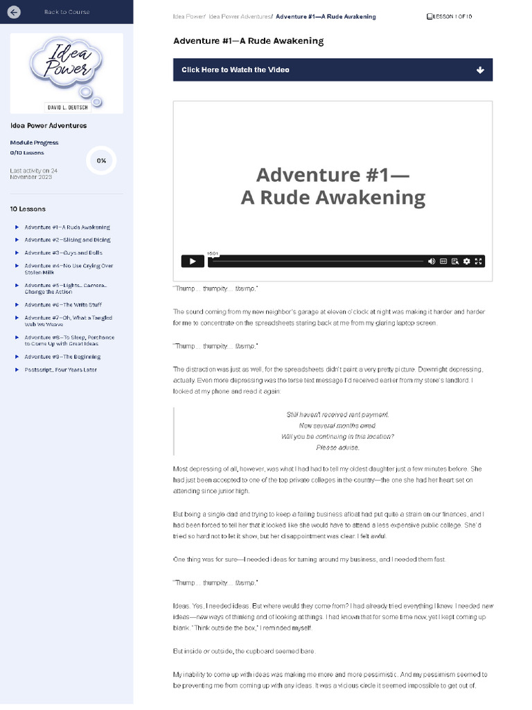 01-Adventure #1-A Rude Awakening | PDF | Creativity | Atmospheric Entry