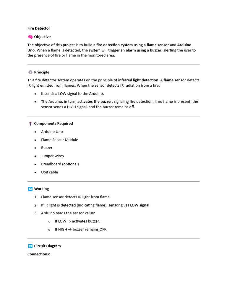 Arduino Fire Detection System Guide | PDF