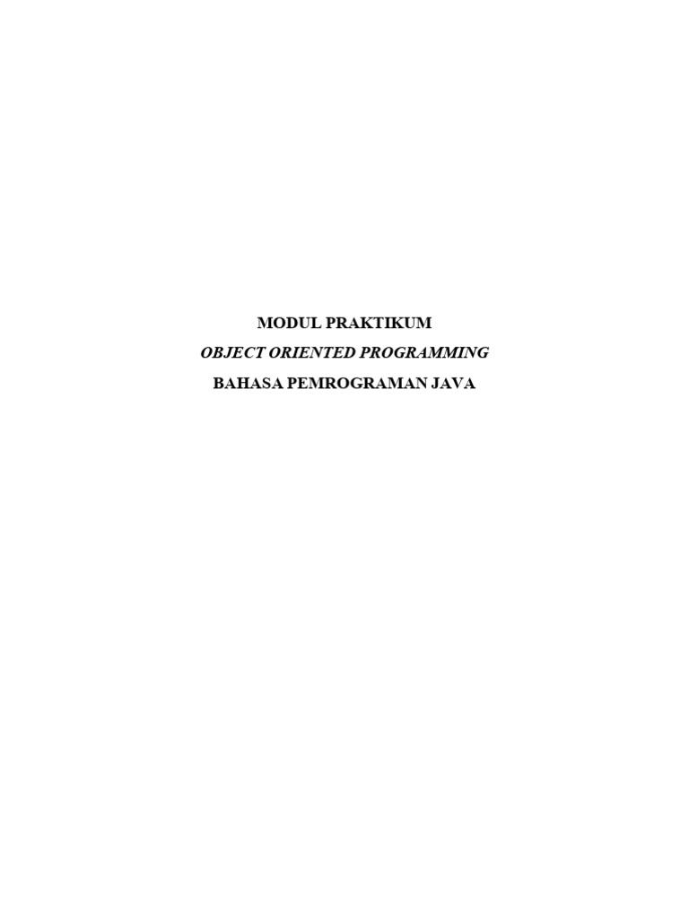 Praktikum Pemrograman Java OOP | PDF