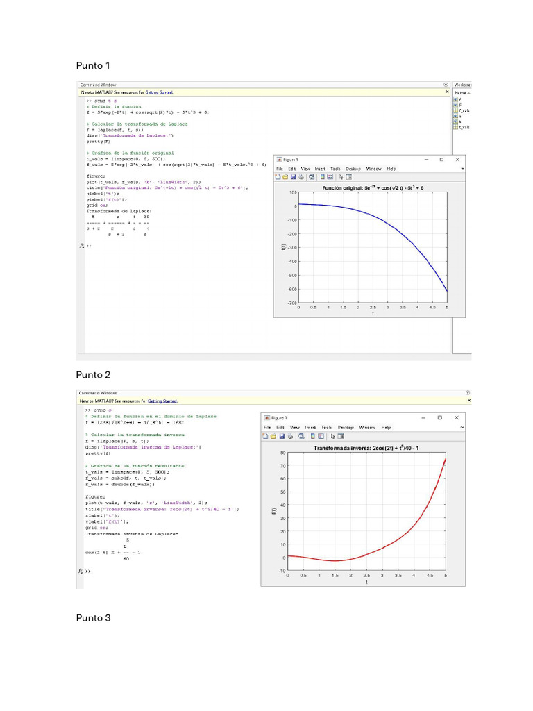 Matlab - Taller 1 Transformada Laplace | PDF