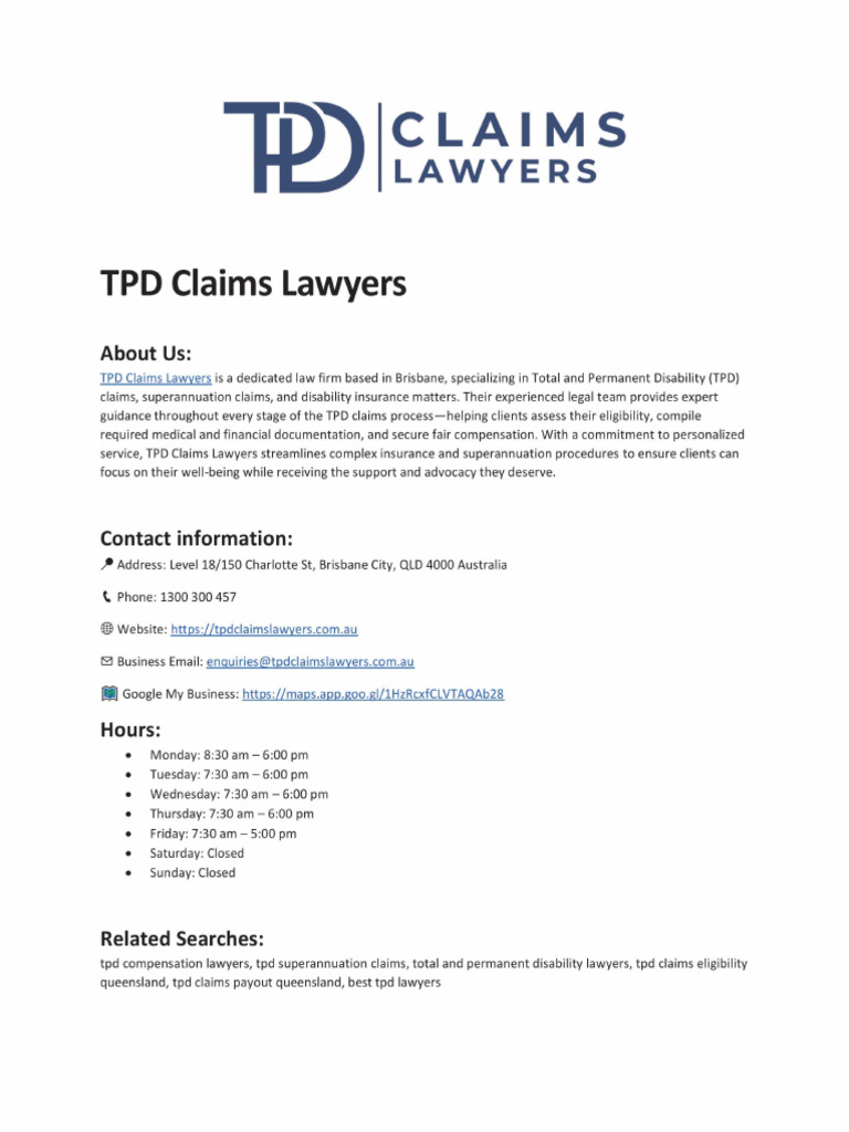 TPD Claims Lawyers | PDF