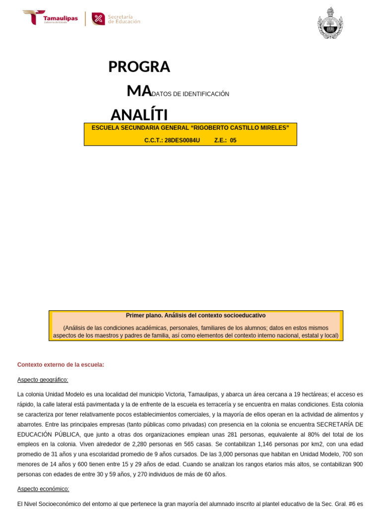 M3 - A7 Programa Analítico 2 | PDF | Escuelas | Evaluación