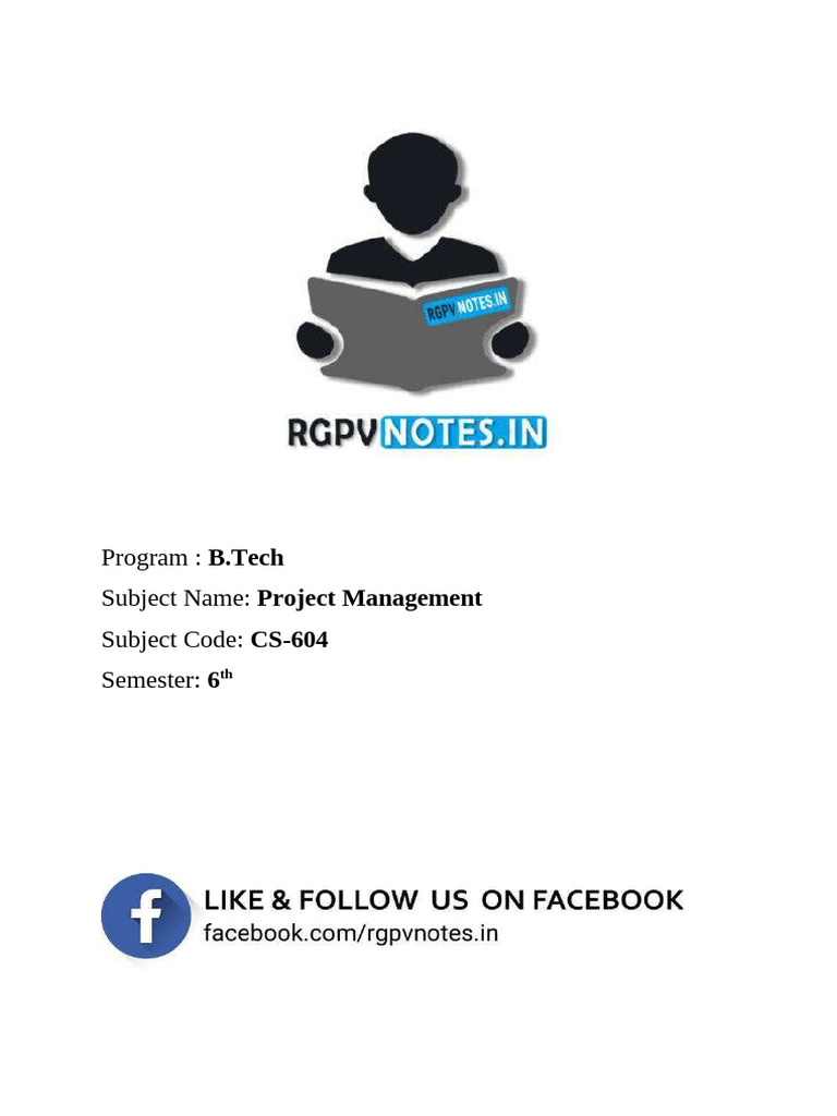 RGPV Project Management Notes | PDF | Software | Computer Programming