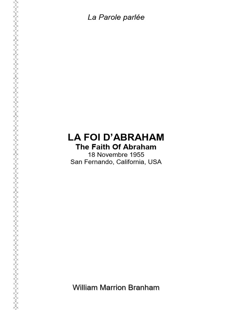La Foi d'Abraham : Message de 1955 | PDF | Abraham | Dieu