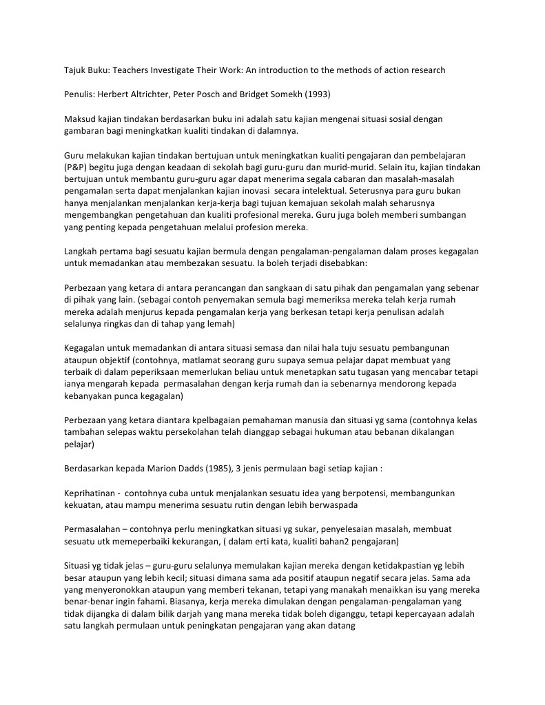 Kajian Tindakan Tajuk Buku Pdf