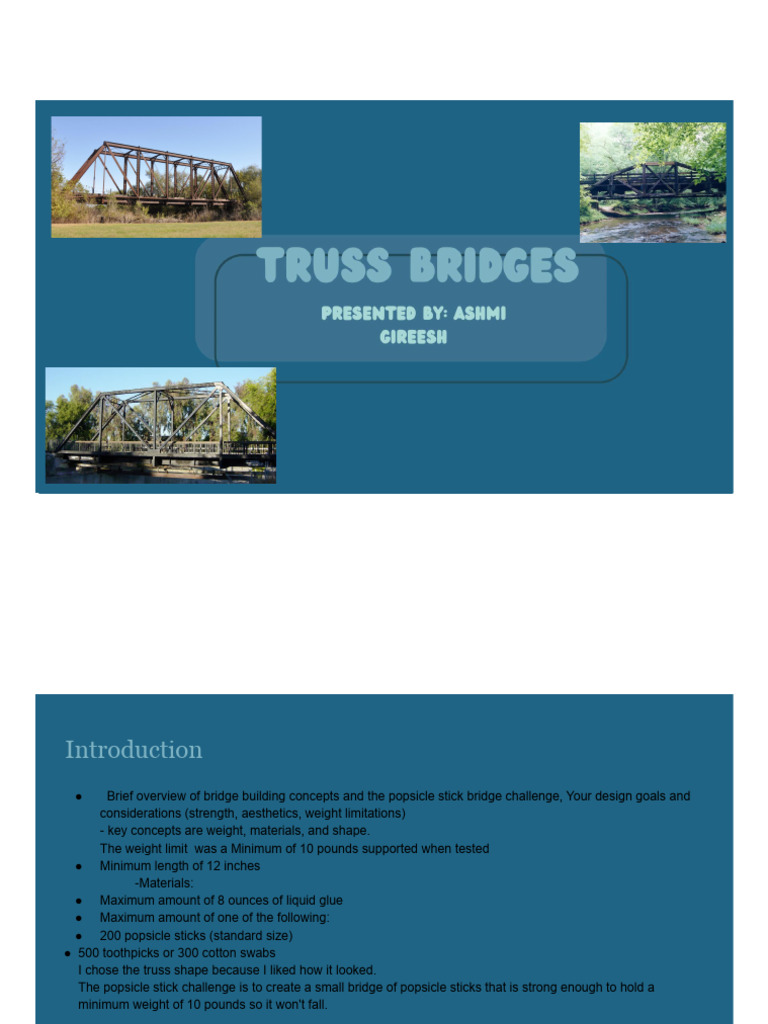 Strong Popsicle Stick Truss Designs | PDF | Truss | Bridge