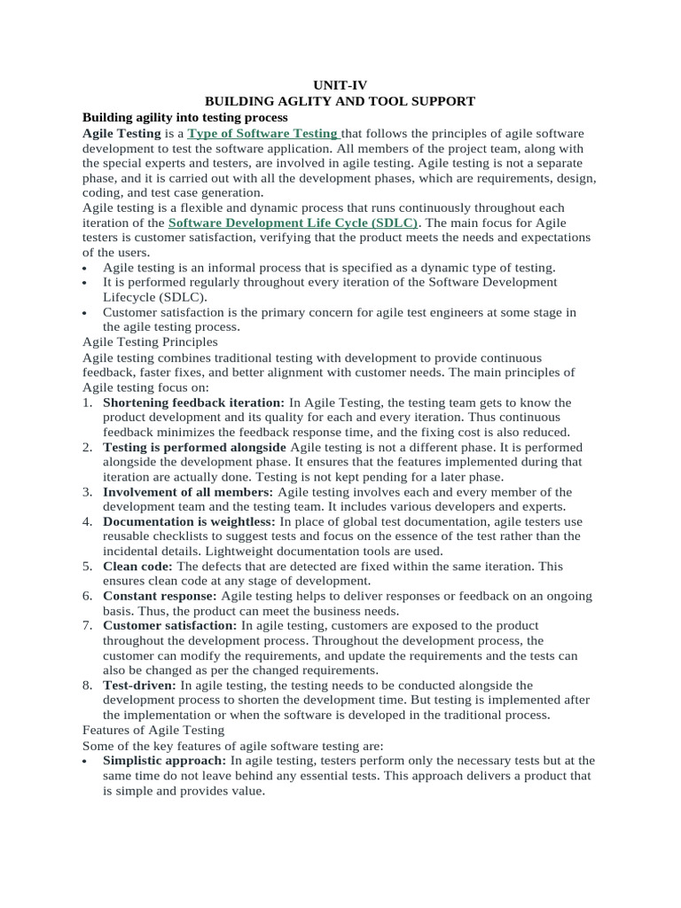 Unit Iv | PDF | Software Testing | Agile Software Development